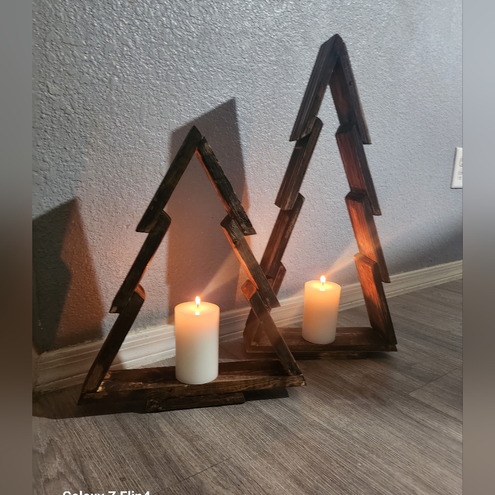 2 set christmas tree wood